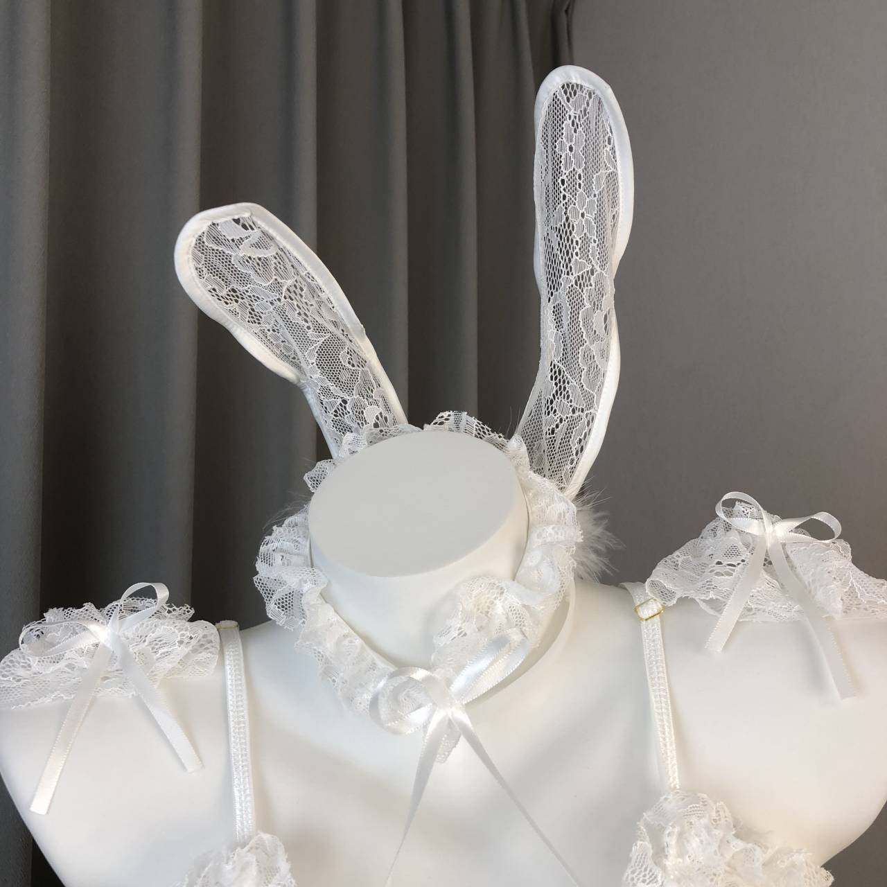 Image of Gardenia Sex Lingerie Bunny Girl Cute Lace One-piece Slim Sheer Strap Bundle Set Wholesale 8012